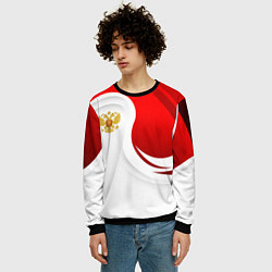 Свитшот мужской Россия - красный и белый, цвет: 3D-черный — фото 2