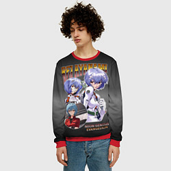Свитшот мужской Евангелион Аянами Рей, цвет: 3D-красный — фото 2