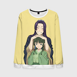 Свитшот мужской Джинши и Маомао - монолог фармацевта, цвет: 3D-белый