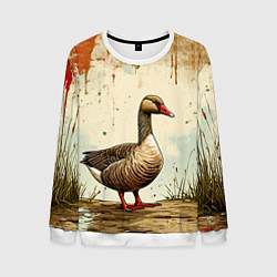 Свитшот мужской Гусь, цвет: 3D-белый