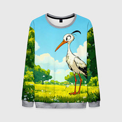 Свитшот мужской Аист в лесу, цвет: 3D-меланж