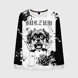 Свитшот мужской Burzum - рок пес, цвет: 3D-белый