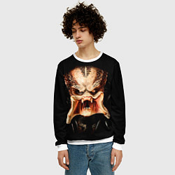 Свитшот мужской Predator - хищник, цвет: 3D-белый — фото 2