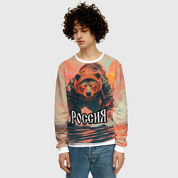 Свитшот мужской Россия - медведь, цвет: 3D-белый — фото 2