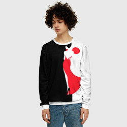 Свитшот мужской Девушка в красном платье, цвет: 3D-белый — фото 2