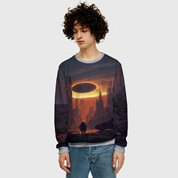 Свитшот мужской Космос - человек, цвет: 3D-меланж — фото 2