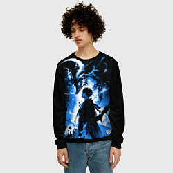 Свитшот мужской Поднятие уровня в одиночку - восстань, цвет: 3D-черный — фото 2