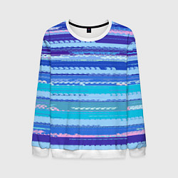 Мужской свитшот Морской сине-голубой абстрактные полосы