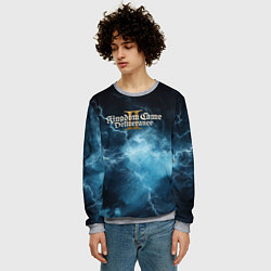 Свитшот мужской Kingdom Come Deliverance 2 синие молнии, цвет: 3D-меланж — фото 2