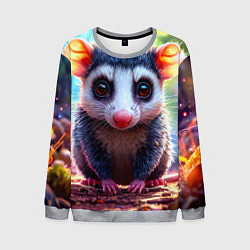 Свитшот мужской Опоссум в лесу, цвет: 3D-меланж