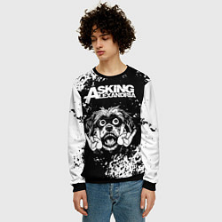 Свитшот мужской Asking Alexandria рок пес, цвет: 3D-черный — фото 2