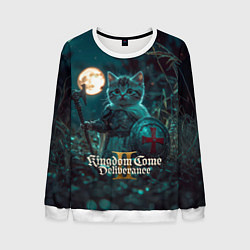 Свитшот мужской Kingdom Come Deliverance 2 котенок рыцарь, цвет: 3D-белый