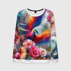 Свитшот мужской Тропическая птица, цвет: 3D-белый