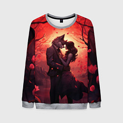 Свитшот мужской Влюбленная девушка и оборотень, цвет: 3D-меланж