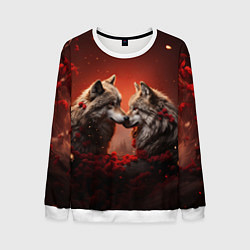 Свитшот мужской Волчья любовь, цвет: 3D-белый