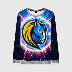 Свитшот мужской Даллас Маверикс логотип в искрах, цвет: 3D-меланж