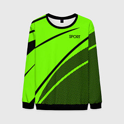 Мужской свитшот Sport ярко-зелёный с чёрным точечный