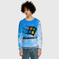 Свитшот мужской Windows 95 logo, цвет: 3D-меланж — фото 2