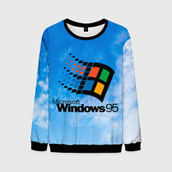 Свитшот мужской Windows 95 logo, цвет: 3D-черный