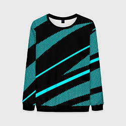 Мужской свитшот Чёрный с голубым полосы текстура
