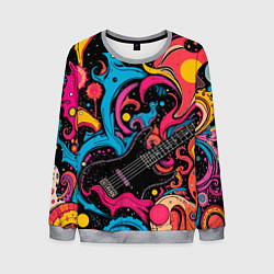 Мужской свитшот Psychedelic abstract guitar