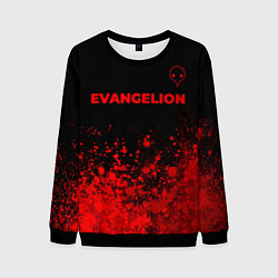 Свитшот мужской Evangelion - red gradient посередине, цвет: 3D-черный