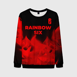 Свитшот мужской Rainbow Six - red gradient посередине, цвет: 3D-черный