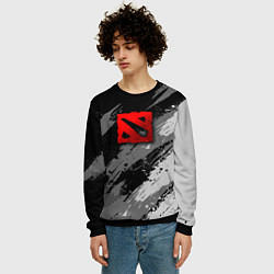 Свитшот мужской Dota 2 - монохромный серый, цвет: 3D-черный — фото 2
