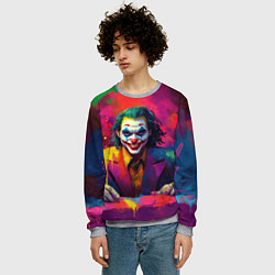 Свитшот мужской Джокер в краске, цвет: 3D-меланж — фото 2