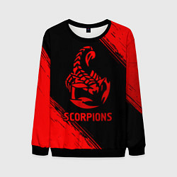 Свитшот мужской Scorpions - red gradient, цвет: 3D-черный