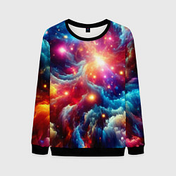 Мужской свитшот Colorfull neon space clouds - ai art fantasy