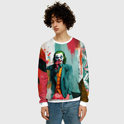 Свитшот мужской Джокер и стены в краске, цвет: 3D-белый — фото 2