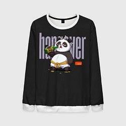 Свитшот мужской Drunk panda, цвет: 3D-белый