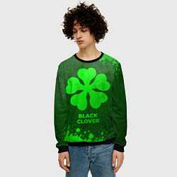 Свитшот мужской Black Clover - green gradient, цвет: 3D-черный — фото 2