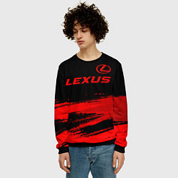 Свитшот мужской Lexus - red gradient посередине, цвет: 3D-черный — фото 2