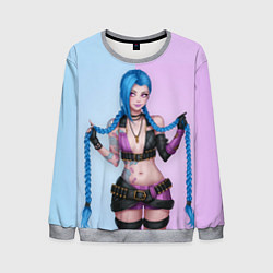 Свитшот мужской League of Legends - Jinx, цвет: 3D-меланж