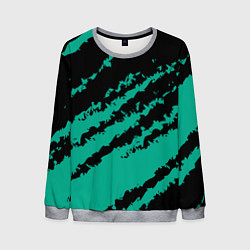 Свитшот мужской The color is black and turquoise, цвет: 3D-меланж