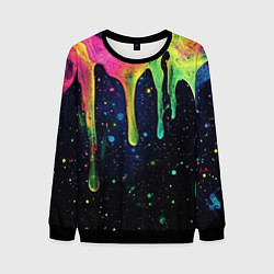 Мужской свитшот Разноцветные потеки краски