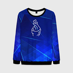 Свитшот мужской K Pop blue poly, цвет: 3D-черный