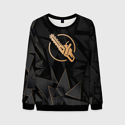 Свитшот мужской Chainsaw Man golden poly, цвет: 3D-черный