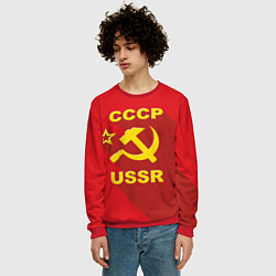 Свитшот мужской СССР серп и молот, цвет: 3D-красный — фото 2