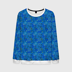 Мужской свитшот Этнический синий деревенский абстрактный узор