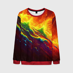 Мужской свитшот Абстрактные волны с огнем