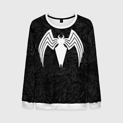 Свитшот мужской Знак венома с текстурой симбиота, цвет: 3D-белый