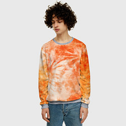 Свитшот мужской Оранжевый тай-дай пятна, цвет: 3D-меланж — фото 2