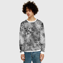 Свитшот мужской Серый тай дай - абстракция, цвет: 3D-белый — фото 2