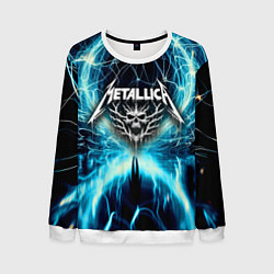Свитшот мужской Neon glow - Metallica, цвет: 3D-белый