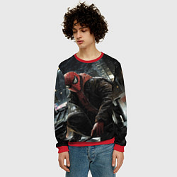 Свитшот мужской Человек-паук и поздняя ночь, цвет: 3D-красный — фото 2