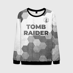 Свитшот мужской Tomb Raider - white gradient посередине, цвет: 3D-черный