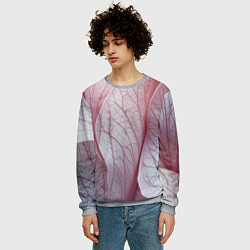 Свитшот мужской Розовые листья, цвет: 3D-меланж — фото 2